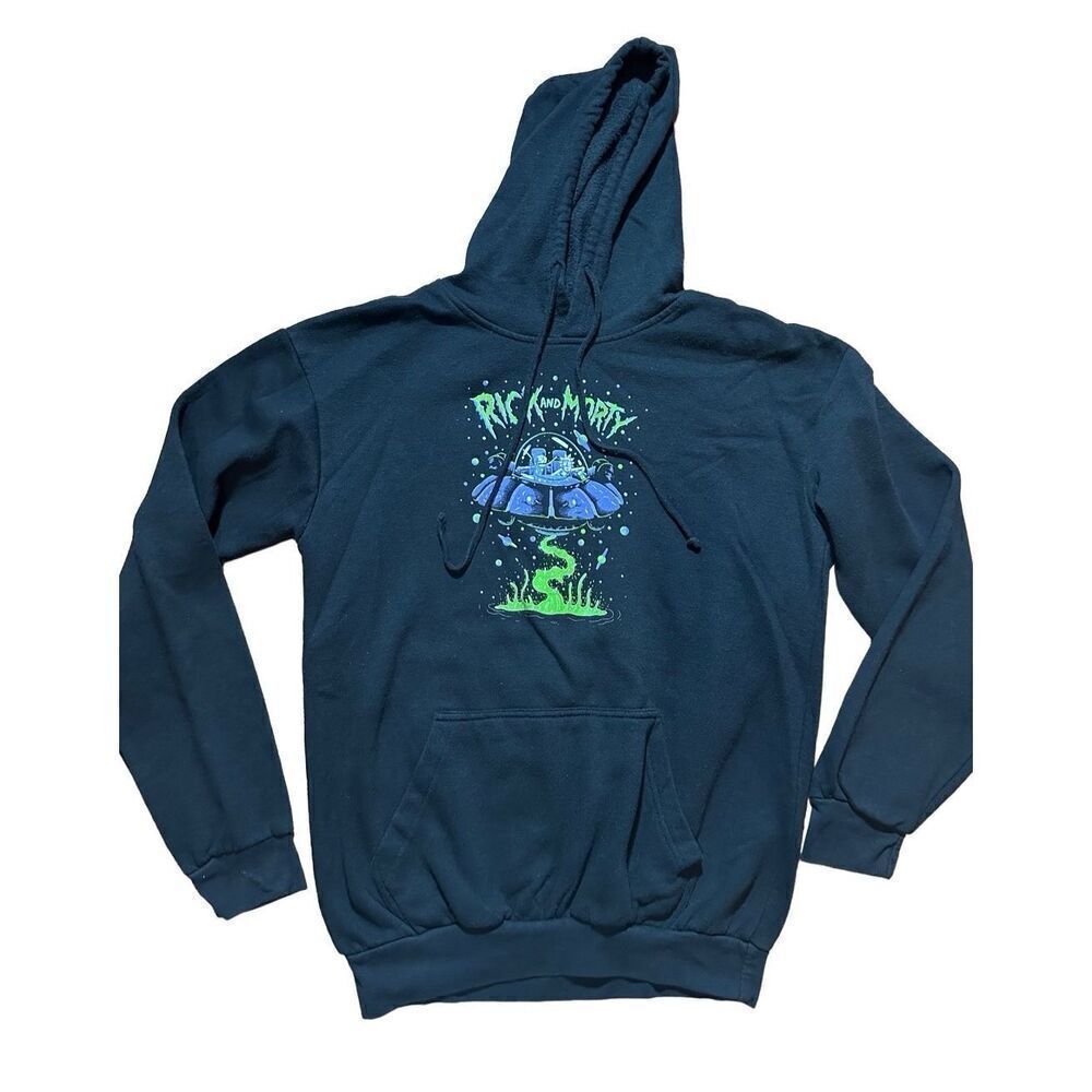 Rick & Morty‎ men’s black graphic hoodie sz M
